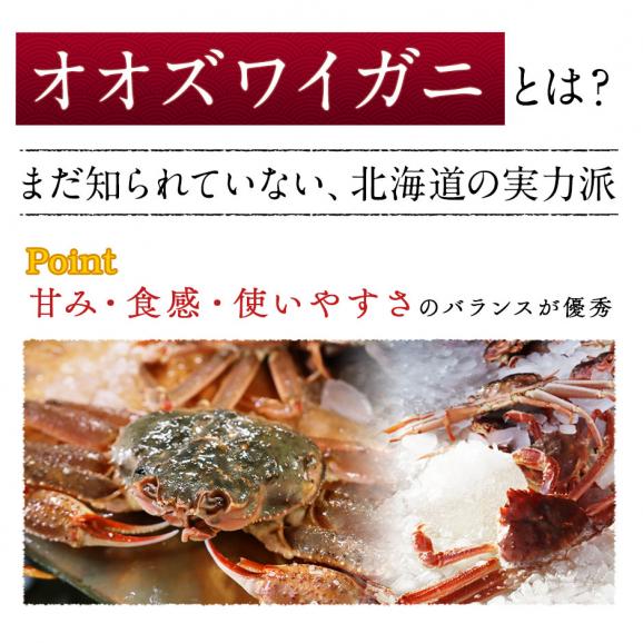 《生食可能》北海道産 オオズワイガニ ポーション 500g (31~40本) 【送料無料】 かに カニ 蟹 オオズワイ カニしゃぶ 蟹しゃぶ 刺身 グルメ 北海道 食品 食べ物 海鮮02