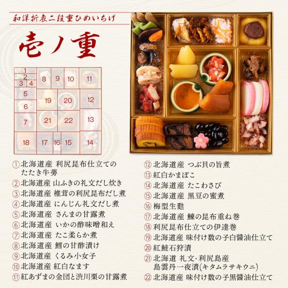 海鮮和洋おせち 北海道 3人前 39品目「ひめいちげ」2段重 おせち料理 202703