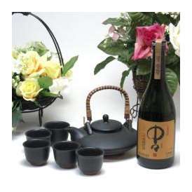 黒千代香セット5客ツル付（【限定酒】井上酒造　芋焼酎　夢のひととき　23度　720ｍｌ）焼酎ギフト