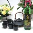 黒千代香セット5客ツル付（栗焼酎　栗天照　25度　900ｍｌ （宮崎県））焼酎ギフト