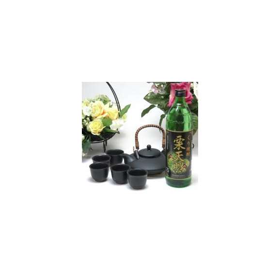 黒千代香セット5客ツル付（栗焼酎　栗天照　25度　900ｍｌ （宮崎県））焼酎ギフト01