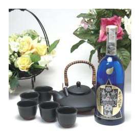 黒千代香セット5客ツル付（京屋酒造　本格そば焼酎 泰斗（たいと）の鳳駕（ほうが）　２５度　720ｍｌ（宮崎県））焼酎ギフト
