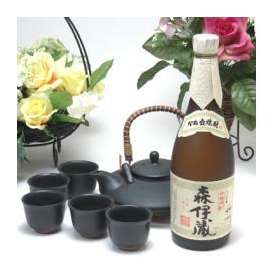黒千代香セット5客ツル付（森伊蔵　芋焼酎 720ml（鹿児島県）　720ｍｌ）焼酎ギフト