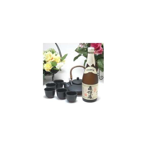 黒千代香セット5客ツル付（森伊蔵　芋焼酎 720ml（鹿児島県）　720ｍｌ）焼酎ギフト01