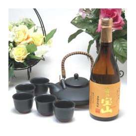 黒千代香セット5客ツル付（芋焼酎 富乃宝山 720ｍｌ（鹿児島県））焼酎ギフト