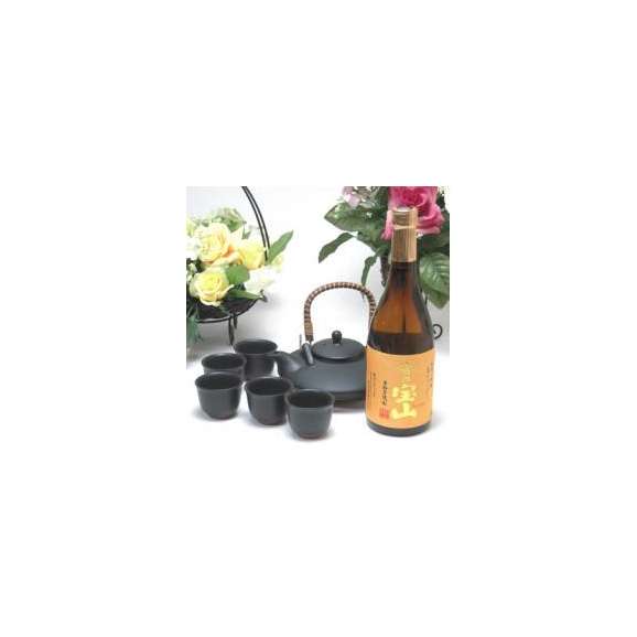 黒千代香セット5客ツル付（芋焼酎 富乃宝山 720ｍｌ（鹿児島県））焼酎ギフト01