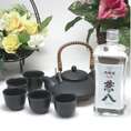 黒千代香セット5客ツル付（四ツ谷酒造　　麦焼酎　原酒　兼八　42度　720ml）焼酎ギフト