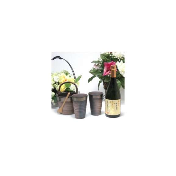 豪華酒器セット陶芸作家　安藤嘉規作（恒松酒造　黄麹吟醸酵母仕込　無濾過球磨焼酎　球磨拳　25度　720ml[鹿児島県]）焼酎ギフト01