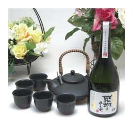 黒千代香セット5客ツル付（感謝を心より込めて濱田酒造　芋焼酎　感謝のきもち　25度　720ml[鹿児島県]）焼酎ギフト