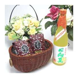 贈り物爽やかな果肉の甘み日向夏みかんを使用 高千穂酒造 宮崎産日向夏みかん使用 日向夏 720ｍｌ +オススメ珈琲豆（特注ブレンド200ｇ、ハッピーブレンド200ｇ）