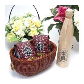 【贈り物】 日田の名産の梨から出来た なしのお酒 梨園（りえん） 500ｍｌ +オススメ珈琲豆（特注ブレンド200ｇ、ハッピーブレンド200ｇ）