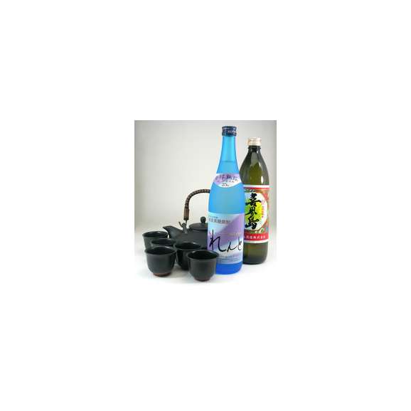 【送料無料】黒千代香5客ツル付 【限定品】 (奄美黒糖焼酎2本セット)喜界島・れんと 720ml 【黒千代香セット】01