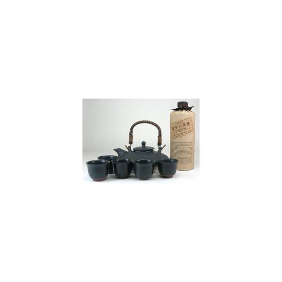 【送料無料】黒千代香セット5客ツル付 （黒木本店　長期麦焼酎　百年の孤独　40度　720ｍｌ）　【黒千代香セット】01