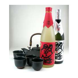 【送料無料】黒千代香セット5客ツル付 （麦焼酎黒麹閻魔・ 閻魔 720ｍｌ2本）　【黒千代香セット】