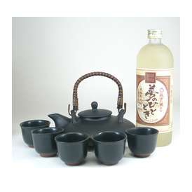 【送料無料】黒千代香セット5客ツル付（【限定酒】井上酒造　夢のひととき　25度　720ｍｌ）　【黒千代香セット】