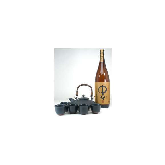 【送料無料】黒千代香セット5客ツル付(黒木本店 本格麦焼酎 中々 1800ml) 【黒千代香セット】01