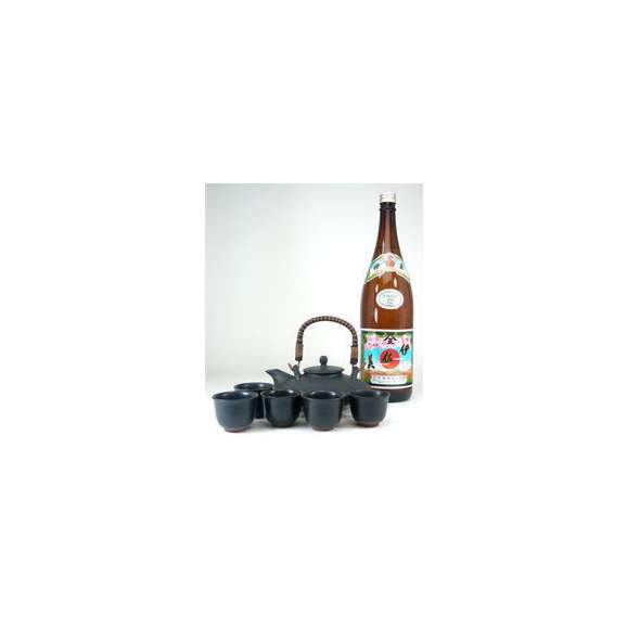 【送料無料】黒千代香セット5客ツル付（本格芋焼酎　伊佐美1800ｍｌ）　【黒千代香セット】01