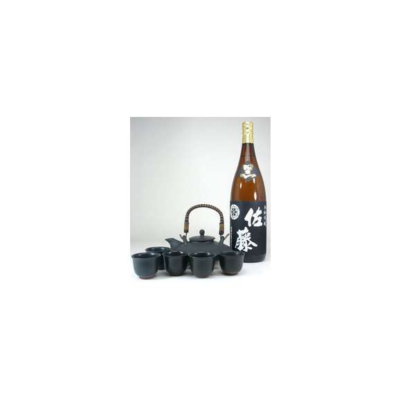 【送料無料】黒千代香セット5客ツル付(本格芋焼酎 佐藤黒 1800ml) 【黒千代香セット】01