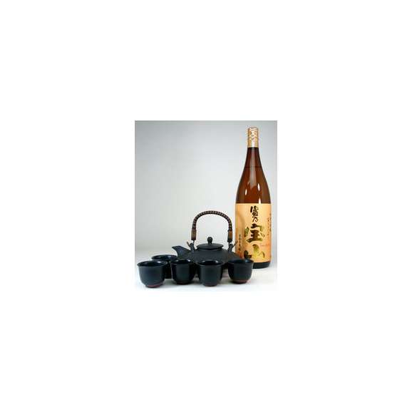 【送料無料】黒千代香セット5客ツル付（本格芋焼酎　富乃宝山1800ｍｌ ）　【黒千代香セット】01