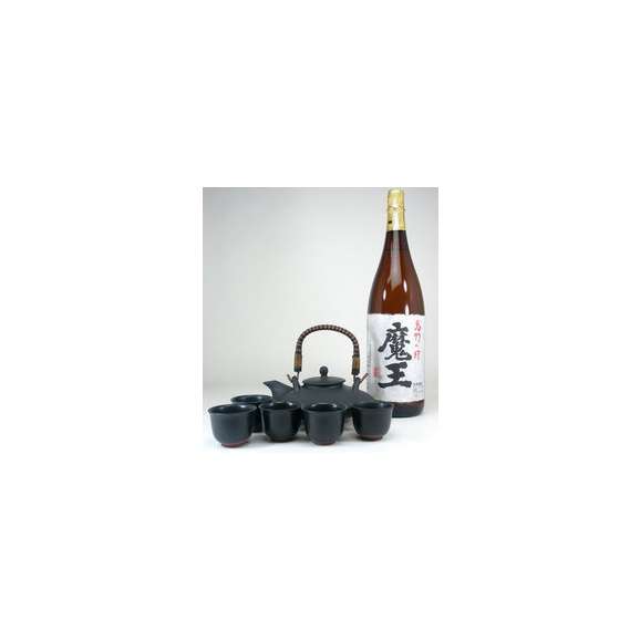 【送料無料】黒千代香セット5客ツル付(本格芋焼酎 魔王 1800ml) 【黒千代香セット】01