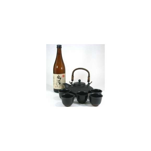 黒千代香5客ツル付 　【限定品】　栗黄金使用芋焼酎　風憚 （ふうたん） 25度　720ml　【黒千代香セット】01