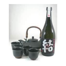 黒千代香セット5客ツル付【限定】濱田酒造　芋焼酎 　結（ゆい）芋芋焼酎　28度　720ｍｌ　【黒千代香セット】
