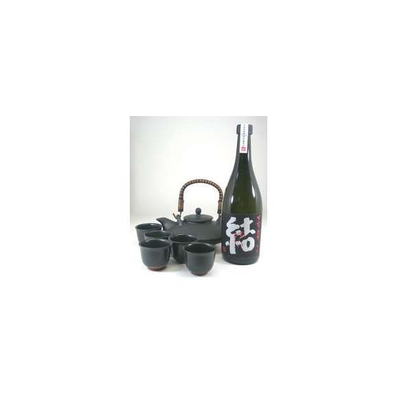 黒千代香セット5客ツル付【限定】濱田酒造　芋焼酎 　結（ゆい）芋芋焼酎　28度　720ｍｌ　【黒千代香セット】01