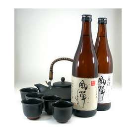 黒千代香セット5客ツル付【限定品】　本格芋焼酎　風憚（ふうたん）2本セット720ｍｌ　【黒千代香セット】
