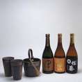 【送料無料】豪華酒器セット陶芸作家　安藤嘉規作（特選本格焼酎3本セット　麦焼酎中々 芋焼酎富乃宝山 芋焼酎佐藤黒ｌ）720ml×3本焼酎ギフト