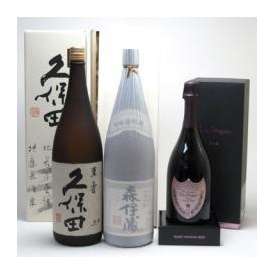 セレクションSAKE史上最強福袋3本セット(久保田萬寿純米大吟醸1800ml 芋焼酎森伊蔵1800ml ドン　ペリニヨン　ロゼ750ml)