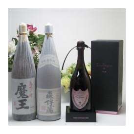 送料無料！セレクションSAKE史上最強福袋3本セット(芋焼酎魔王1800ml 芋焼酎森伊蔵1800ml ドン ペリニヨン ロゼ750ml)