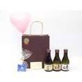 お誕生日風船セット ギフトセット 奥の松セット(奥の松バラエティ3本セット 180ｍｌ×3本（福島県）)メッセージカード ハート風船 ミニチョコ付き