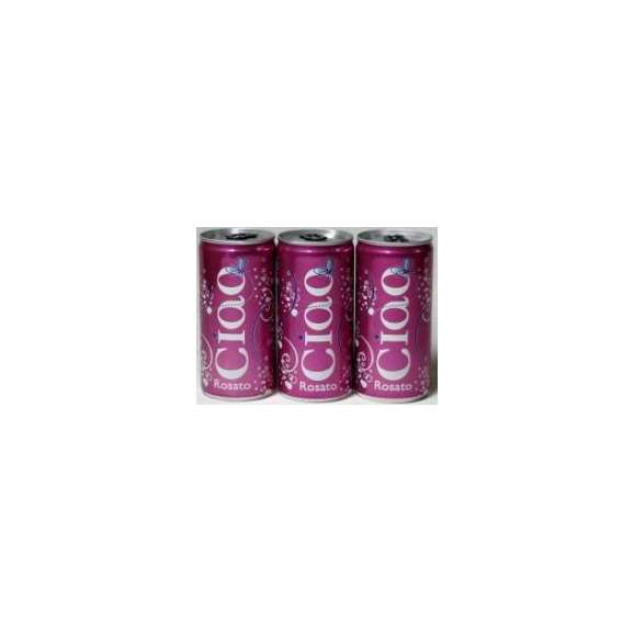 チャオ・ロザート NV　ベビーサイズ 200ml缶（イタリア・スパークリングワイン・ロゼ）やや辛口　200ｍｌ&times;20本CIAO ROSATOAlc.10.5%01