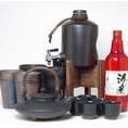 送料無料　焼酎サーバー豪華セット+黒千代香5客付+備前金彩ペアカップ+芋焼酎 祝いの赤 海童 720ｍｌ　