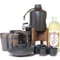  焼酎サーバー豪華セット+黒千代香5客付+備前金彩ペアカップ+麦焼酎 夢のひととき720ｍｌ 【遅れてごめんね♪父の日特集】