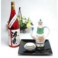 めでたい芋焼酎とそ器セット 萬古焼きお屠蘇5点セット岸寿美子デザインB（盆黒）+祝い赤 芋焼酎1800ｍｌ(日本製万古焼き(三重県))