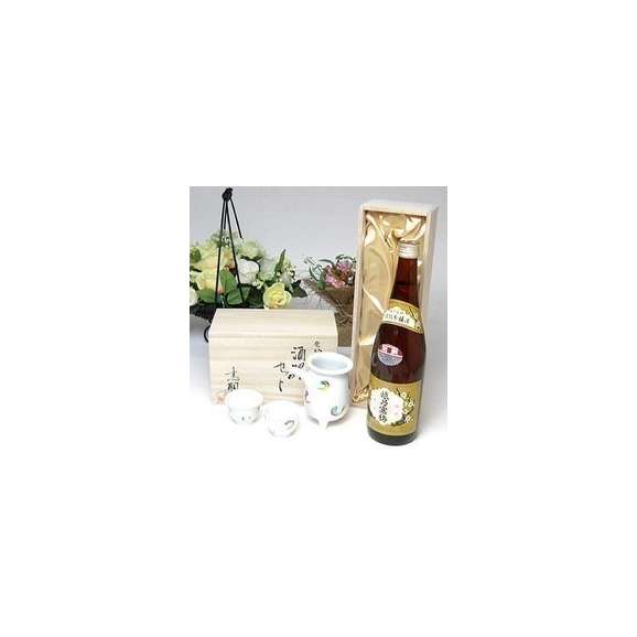 プレミアム日本酒とそ器セット 萬古焼き酒器セット陶芸作家 岸 憲嗣作 ３点セット（直筆木箱入り）＋石本酒造 別撰 越乃寒梅 吟醸酒720ｍｌ桐箱入り（日本酒）(日本製万古焼き(三重県))02