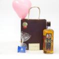 お誕生日風船セット ウイスキーセット(ニッカブラック クリアー37°700ml)メッセージカード ハート風船 ミニチョコ付き