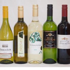 送料無料ワインセット 赤ワイン 白ワイン 特選高品質ワイン5本福袋（白4本、赤1本）750ml×5本