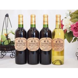 樽熟ワイン4本セットカベルネソーヴィ二ヨン赤ワイン3本 シャルドネ白ワイン1本(山梨県)750ml×4