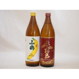 本格芋焼酎2本セット 小正醸造 小鶴 the Banana(鹿児島県)  霧島酒造 赤霧島 25度(宮崎県)900ml×2本