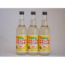 パインアメサワーの素 甘酸っぱくジューシーパイナップル果汁 25度 中野BC(和歌山県)600ml×3