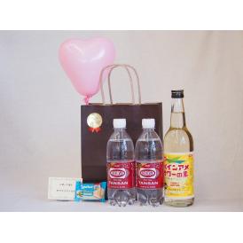 お誕生日風船セット チューハイセットパインアメサワーの素600ml 炭酸水500ml×2本 メッセージカード ハート風船