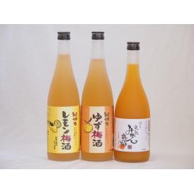 果物梅酒セット レモン梅酒×ゆず梅酒×完熟みかん梅酒 中野BC(和歌山県)720ml×3本