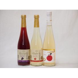 国産甘口スパークリングワイン3本セット 長野県信州産100%信州巨峰 信州産100%シードル信州林檎 青森広前市Cider 500ml×3