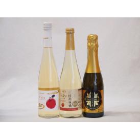 国産甘口スパークリングワイン3本セット 信州産100%林檎500ml Cidre500ml 鹿児島県薩摩スパークリングゆずどん375ml 計3本