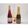 国産甘口スパークリングワイン3本セット 信州産100%巨峰500ml Cidre500ml 鹿児島県薩摩スパークリングゆずどん375ml 計3本