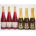 国産甘口スパークリングワイン6本セット 信州産100%巨峰500ml×3本 鹿児島県薩摩スパークリングゆずどん375ml×3本 計6本