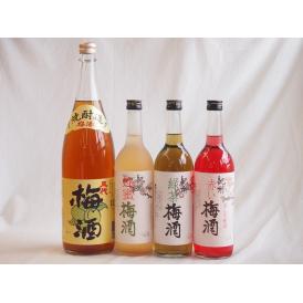 カラフル梅酒4本セット(芋焼酎仕込五代梅酒(鹿児島) 赤しそ赤い梅酒(和歌山) 蜂蜜梅酒(和歌山) 