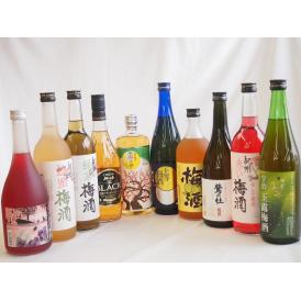 豪華梅酒10本セット(芋焼酎仕込五代梅酒(鹿児島) 宇治玉露梅酒(京都) 赤しそ赤い梅酒(和歌山) 